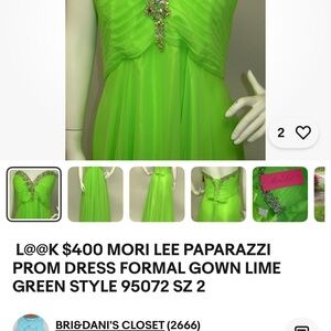Mori Lee Vibrant Green Formal Gown